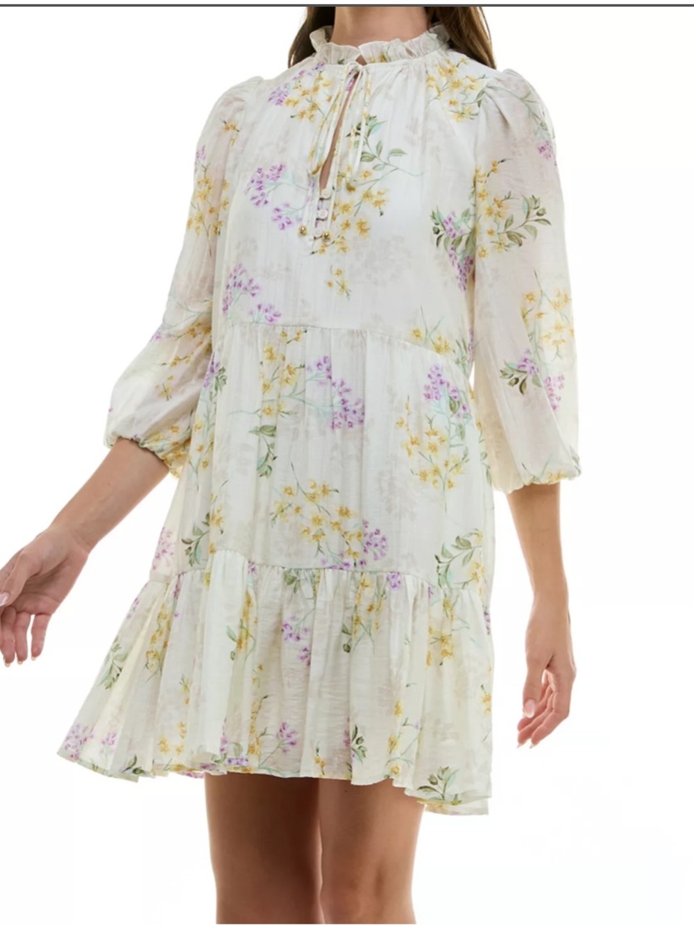 Taylor Floral Tiered A-Line Dress - Picture 4 of 7